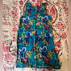 Tropical blue mini dress